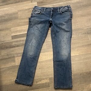 Silver Jeans Mid to Dark Blue Straight Leg Denim